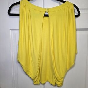 Bebe Cold Shoulder Open Back Shirt Top Blouse- Size Sm Buttercup